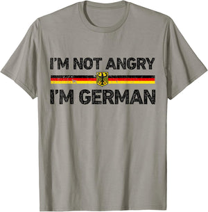 I'm Not Angry I'm German T shirt Germany Flag Funny Humor T-Shirt - T-Shirt | Sand