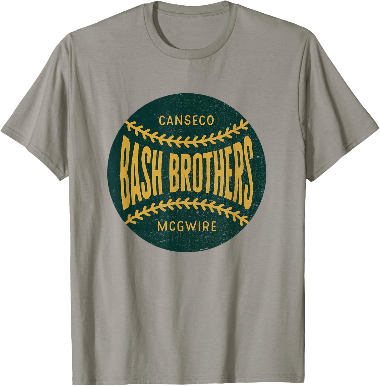 Distressed Vintage-Look Bash Brothers | Baseball T-Shirt - T-Shirt | Sand