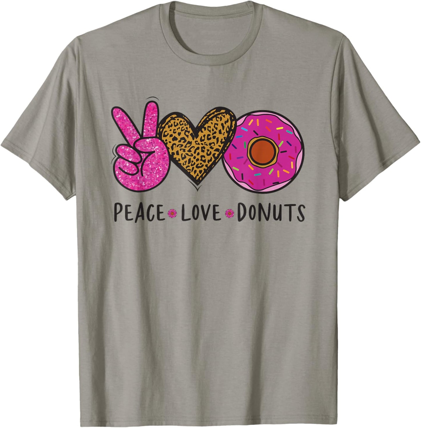 Peace Love Donuts - Donut T-Shirt - T-Shirt | Sand