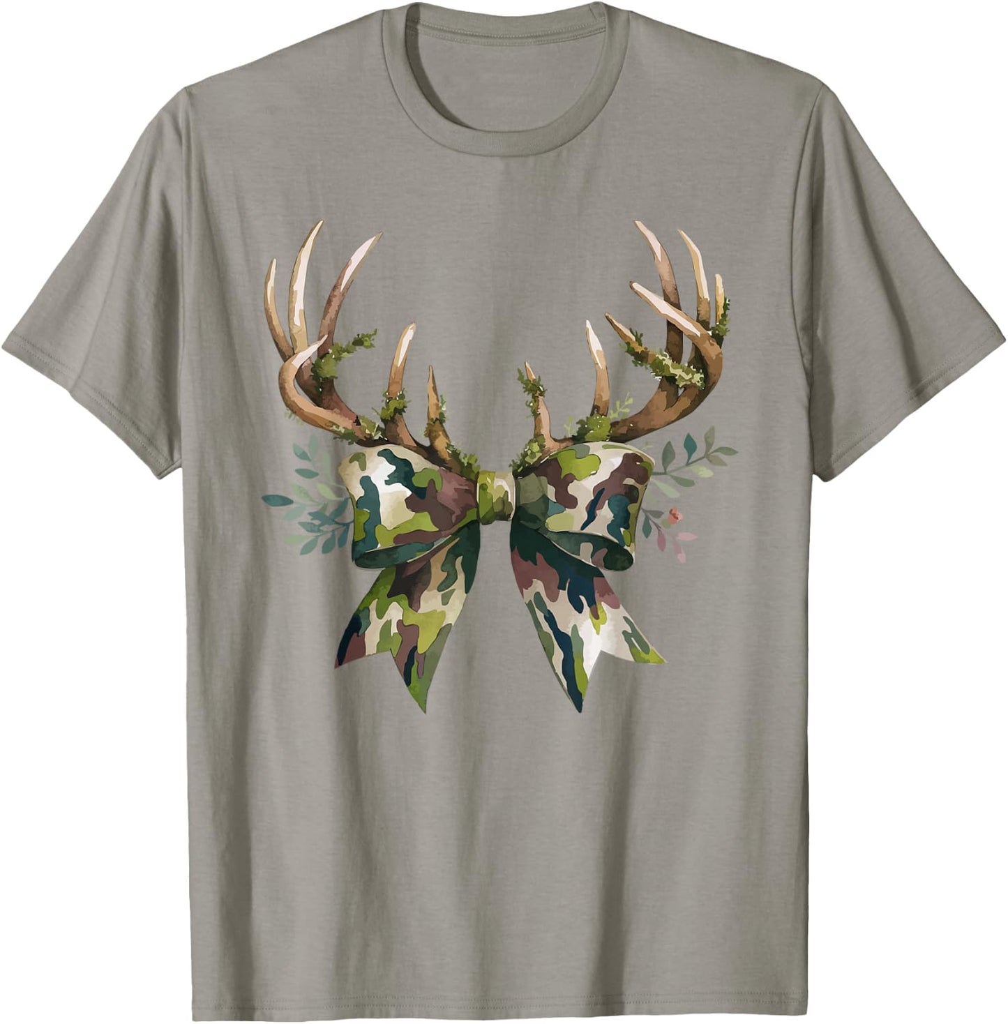 Coquette Camo Bow Camouflage Antlers Hunting Duck Women Girl T-Shirt - T-Shirt | Sand