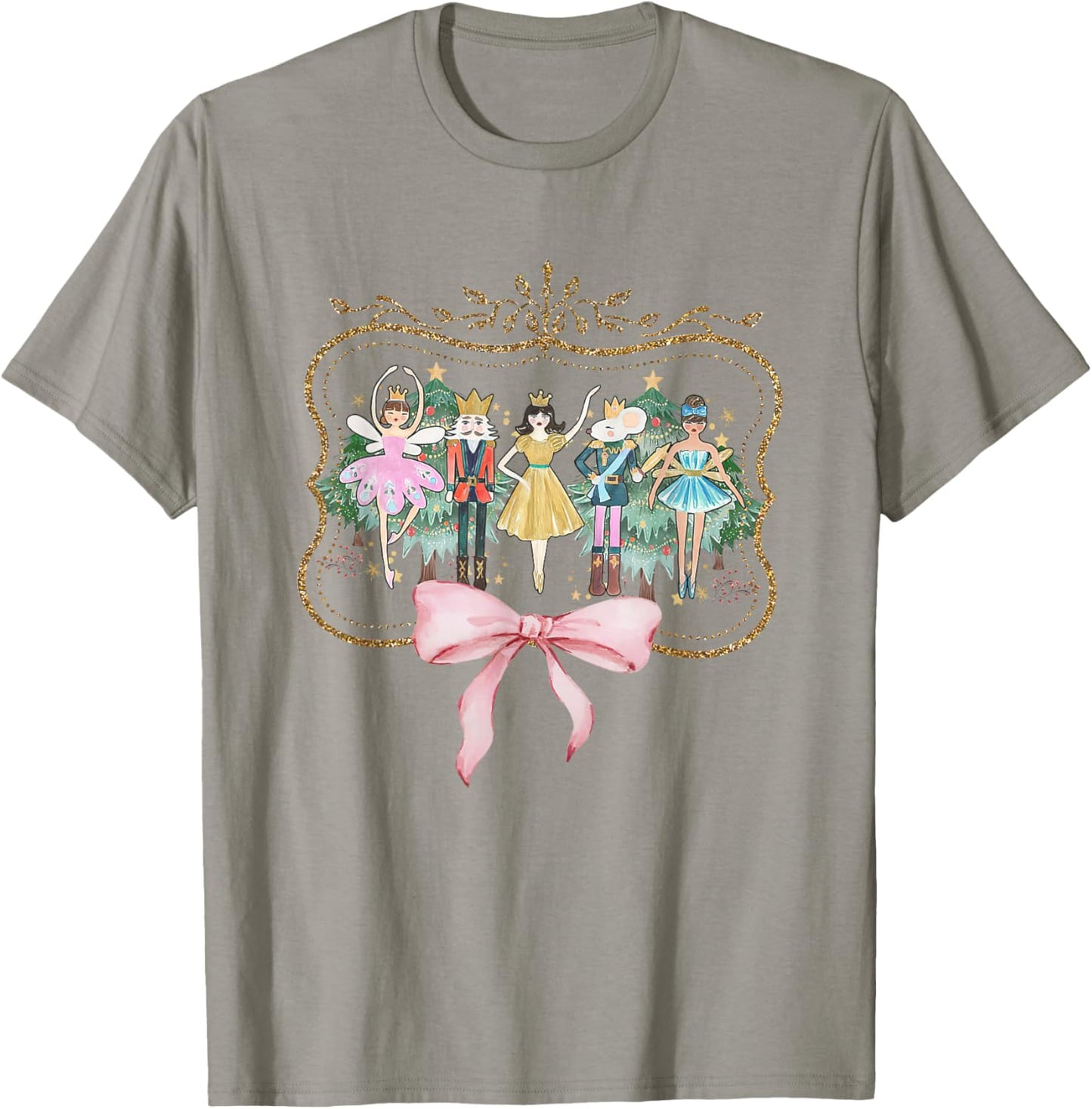 Nutcracker Ballet Sugar Plum Fairy Retro Christmas T-Shirt - T-Shirt | Sand