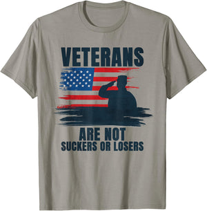 Veterans Are Not Suckers Or Losers T-Shirt - T-Shirt | Sand
