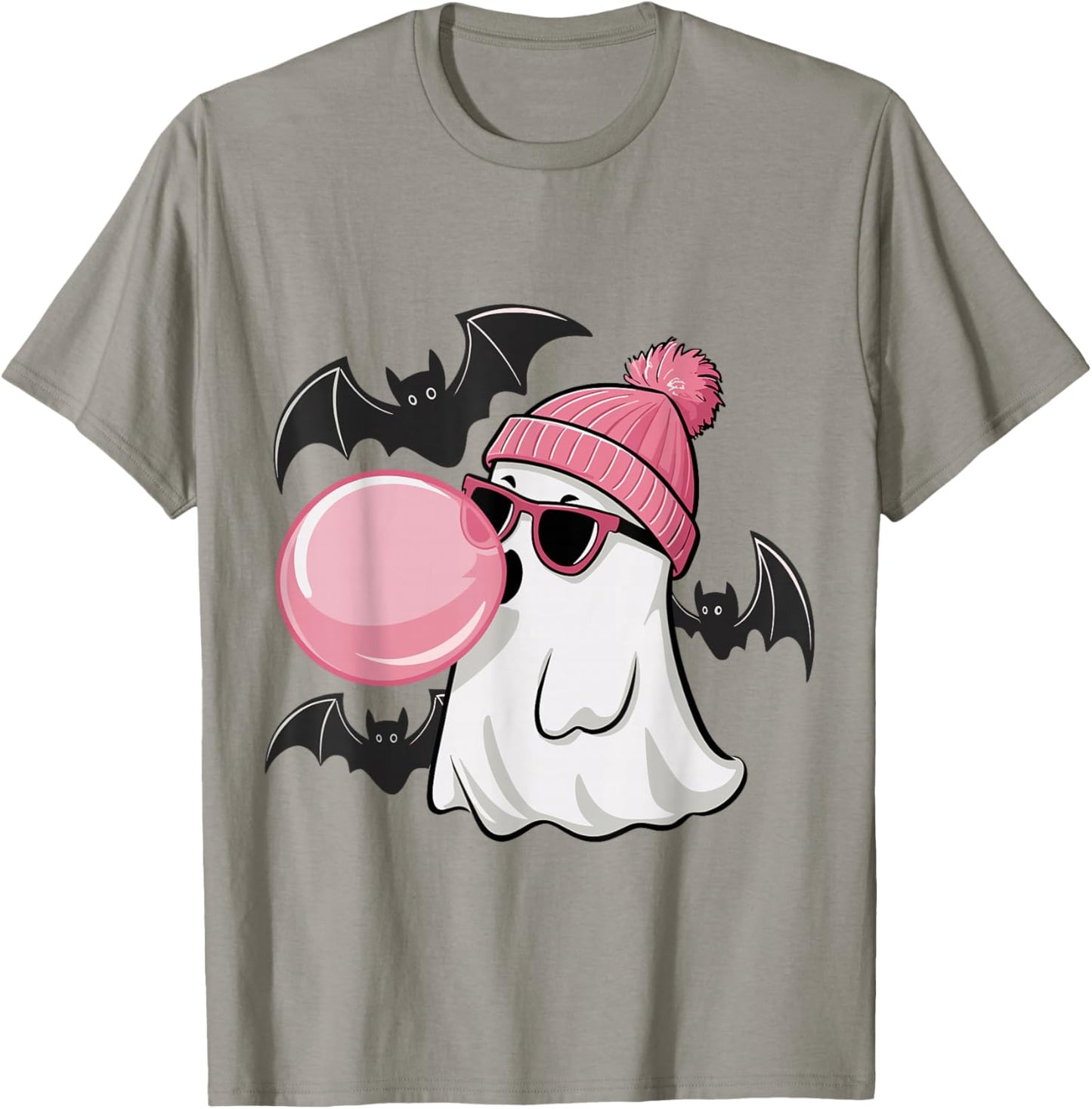 Cute Ghost Bubble Gum Lovers Spooky Halloween Costume T-Shirt - T-Shirt | Sand