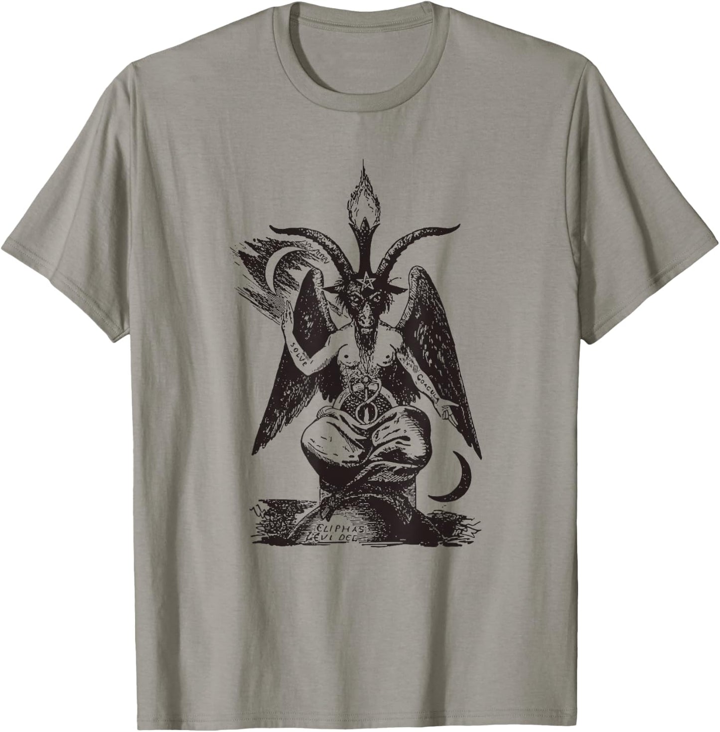 Baphomet Mystic Occult Goth Demon Satan Satanism Black White T-Shirt - T-Shirt | Sand