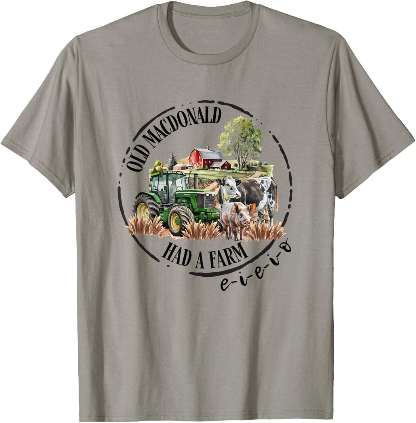 Toddler Kids Old MacDonald Had a Farm E-I-E-I-O Nursery Song T-Shirt - T-Shirt | Sand