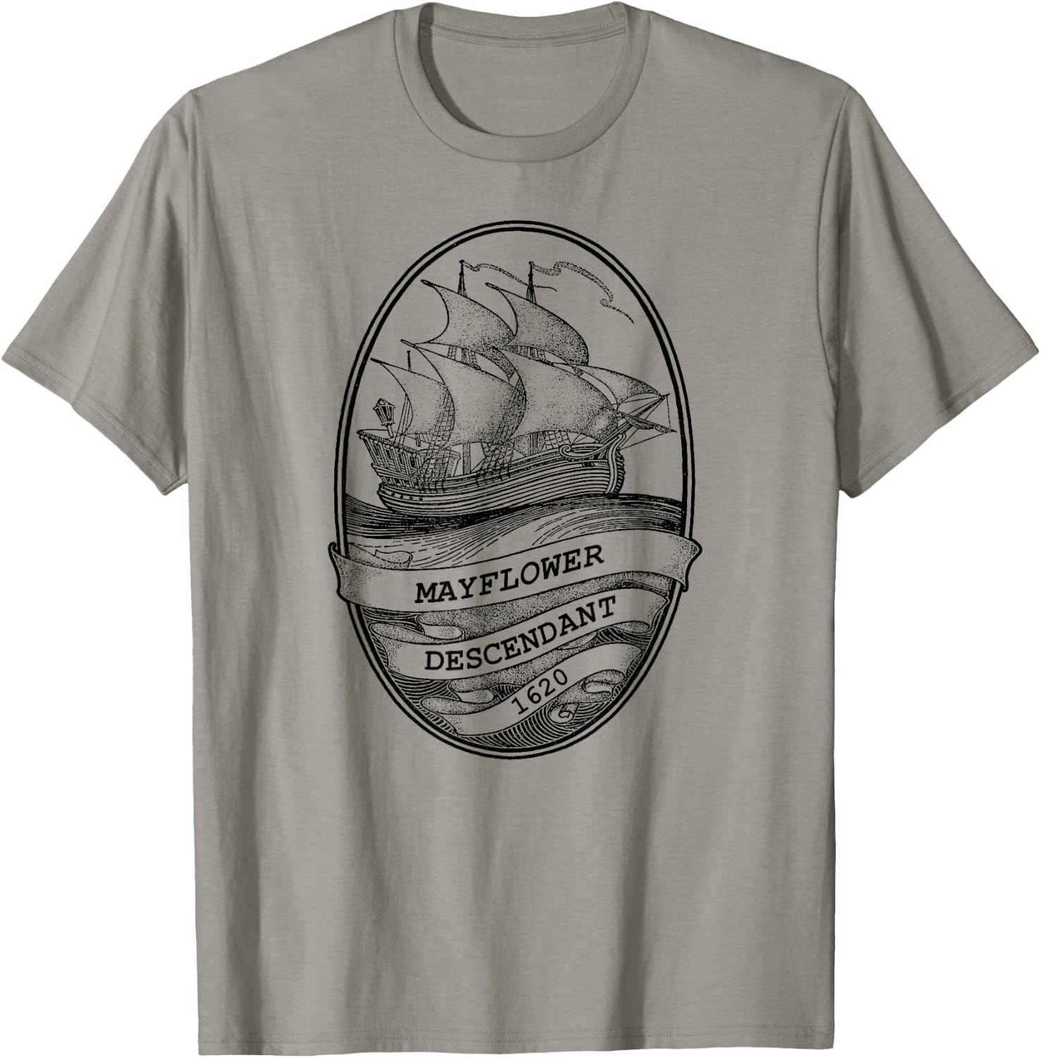 Mayflower Descendant 1620 T-Shirt - T-Shirt | Sand