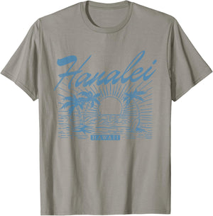 Hanalei Hawaii Vintage Style Distressed T-Shirt - T-Shirt | Sand