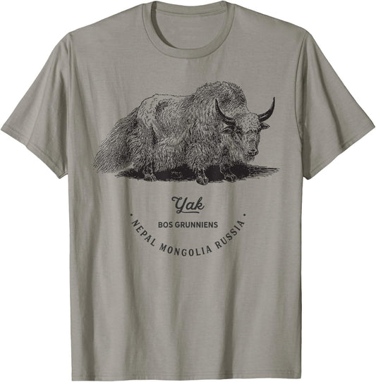 Himalayan Yak Tibet Vintage Animal Print Birthday Women Men T-Shirt - T-Shirt | Sand