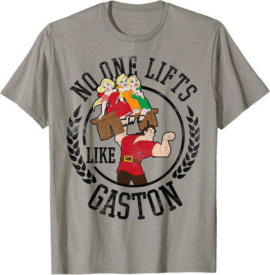 Disney Beauty and the Beast No One Lifts Like Gaston Badge T-Shirt - T-Shirt | Sand