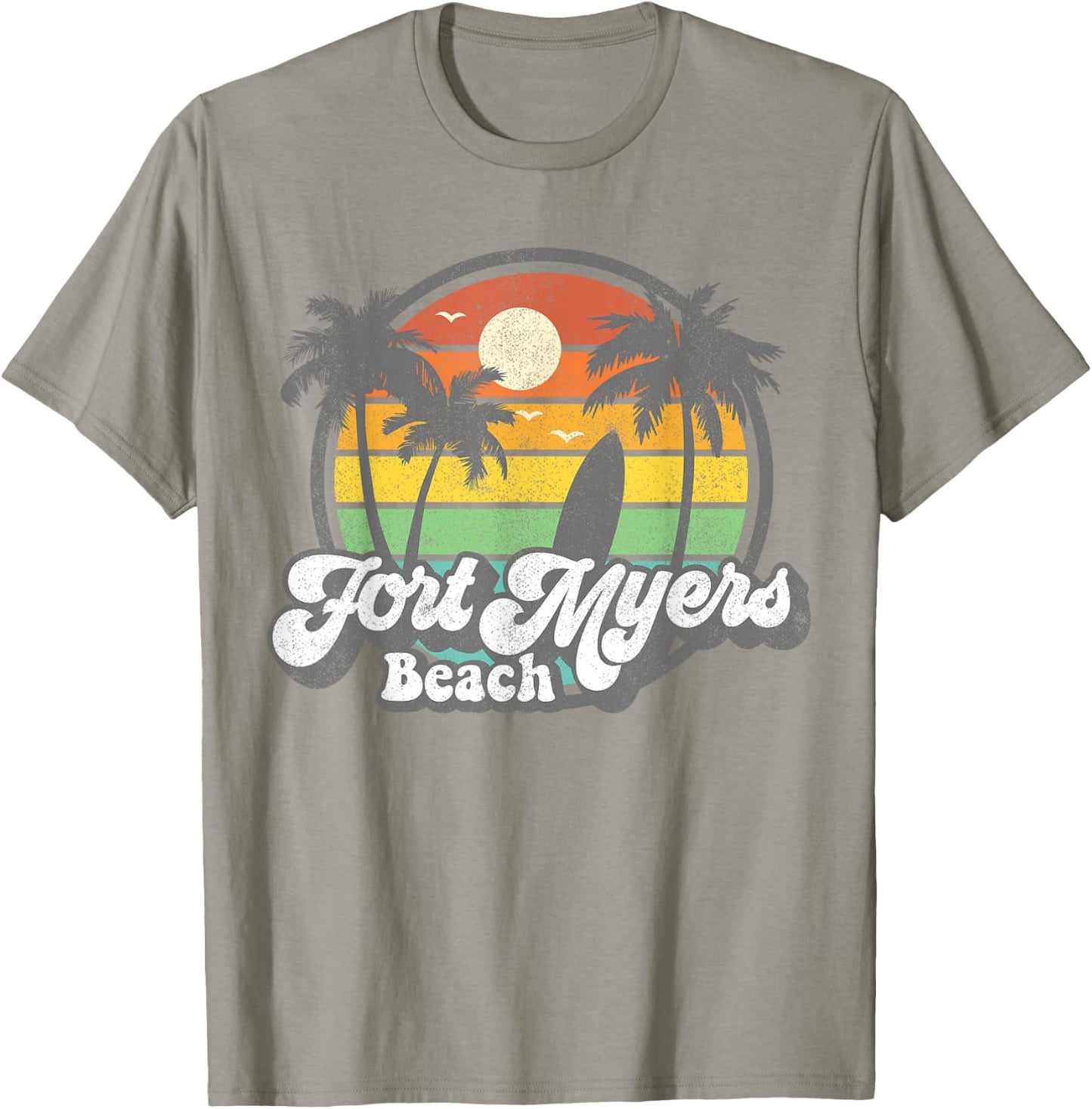 Vintage Fort Myers Beach Florida Surfing Retro 70s Surf Gift T-Shirt - T-Shirt | Sand