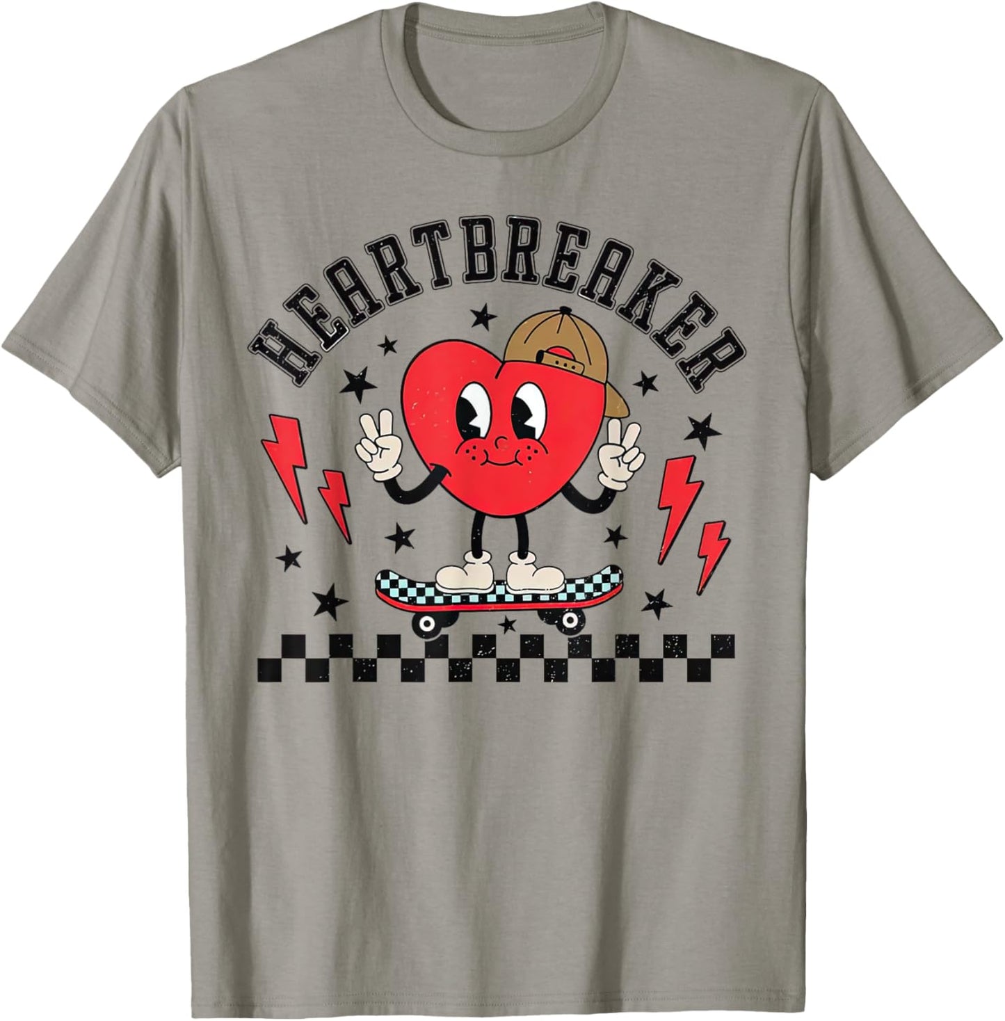 Heartbreaker Skateboard Valentines T-Shirt - T-Shirt | Sand