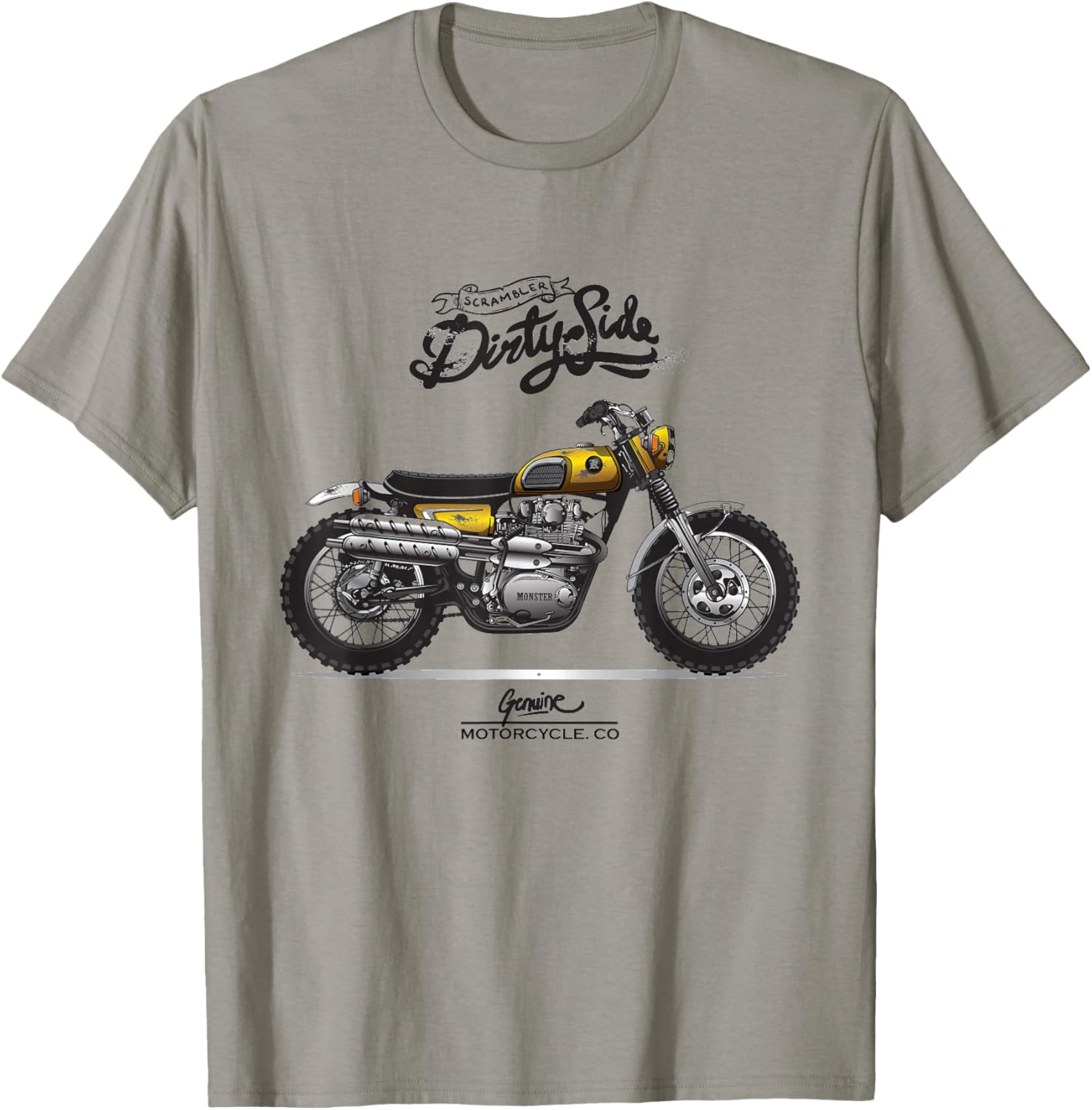 Vintage Scrambler Motorcycle - Classic Dirt Bike enthusiast T-Shirt - T-Shirt | Sand
