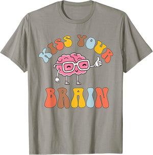 Kiss Your Brain Special Education Teacher Sped Men Women T-Shirt - T-Shirt | Sand