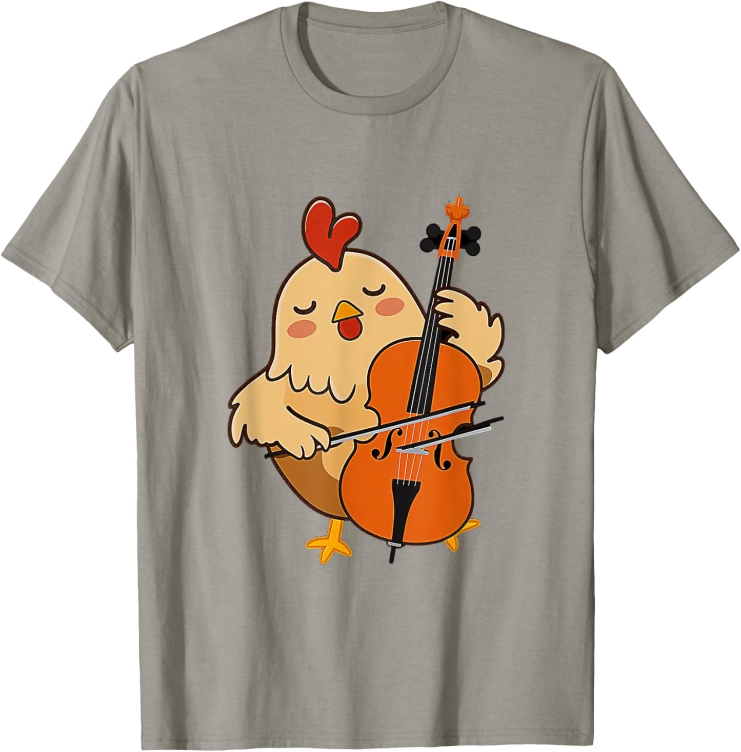 Cellist Chicken Cello Player Orchestra Music Animal Lover T-Shirt - T-Shirt | Sand