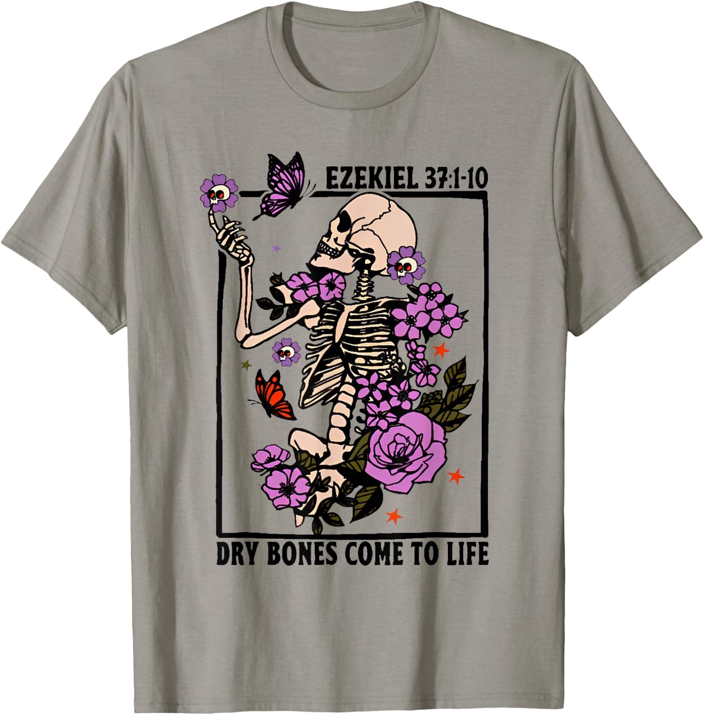 Dry Bone Come To Life Skeleton T-Shirt - T-Shirt | Sand