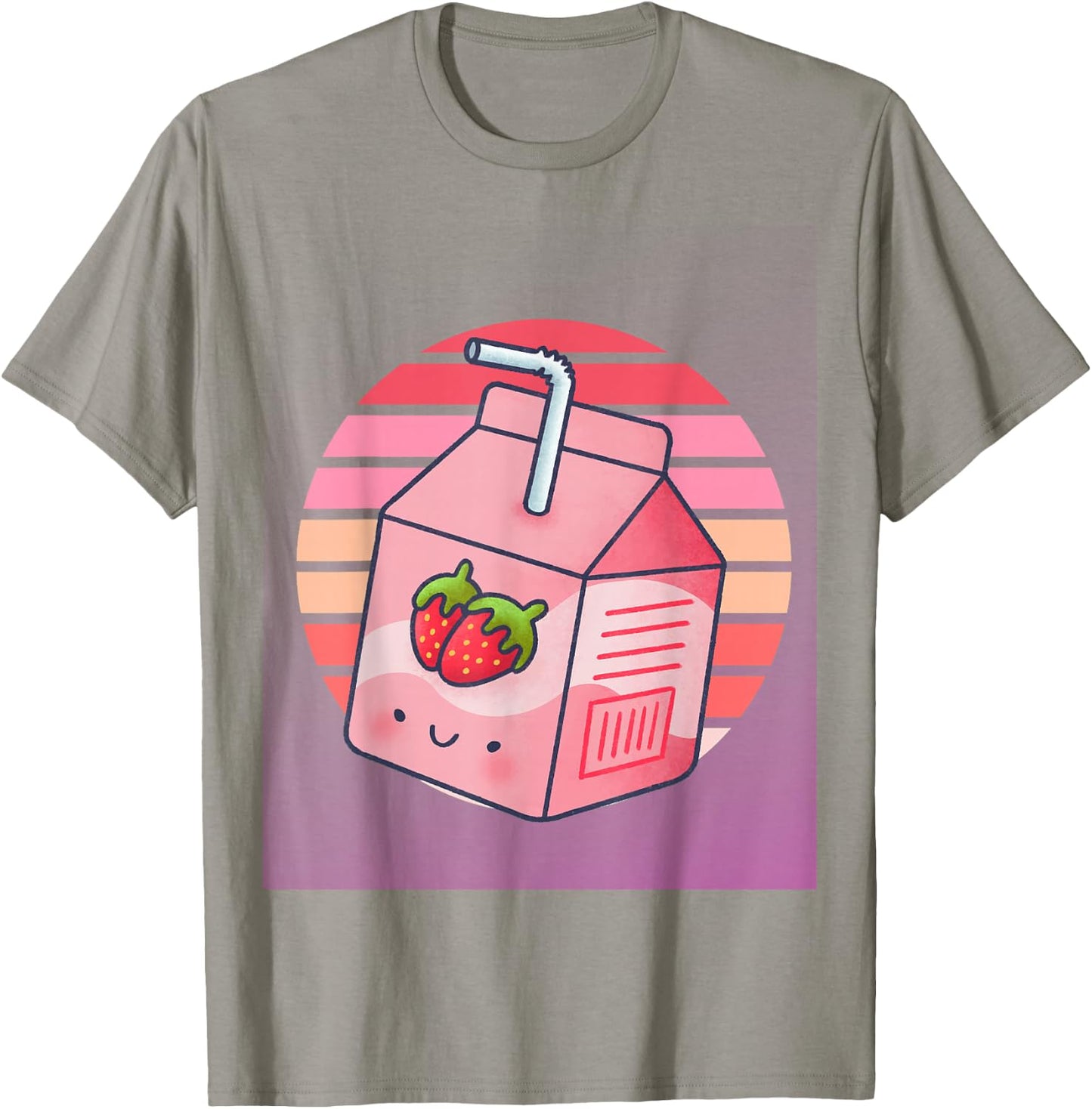 Japanese Pink Strawberry Milk Kawaii 90s Retro T-Shirt - T-Shirt | Sand