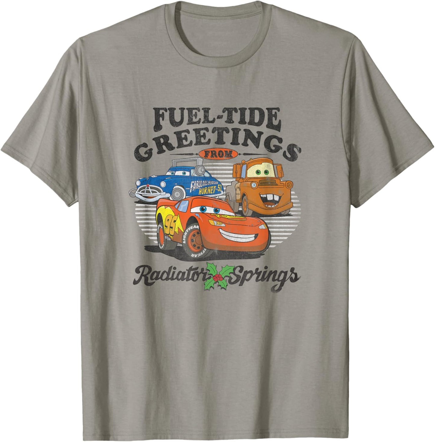 Disney Pixar Cars Christmas Fuel-Tide Greetings Vintage T-Shirt - T-Shirt | Sand