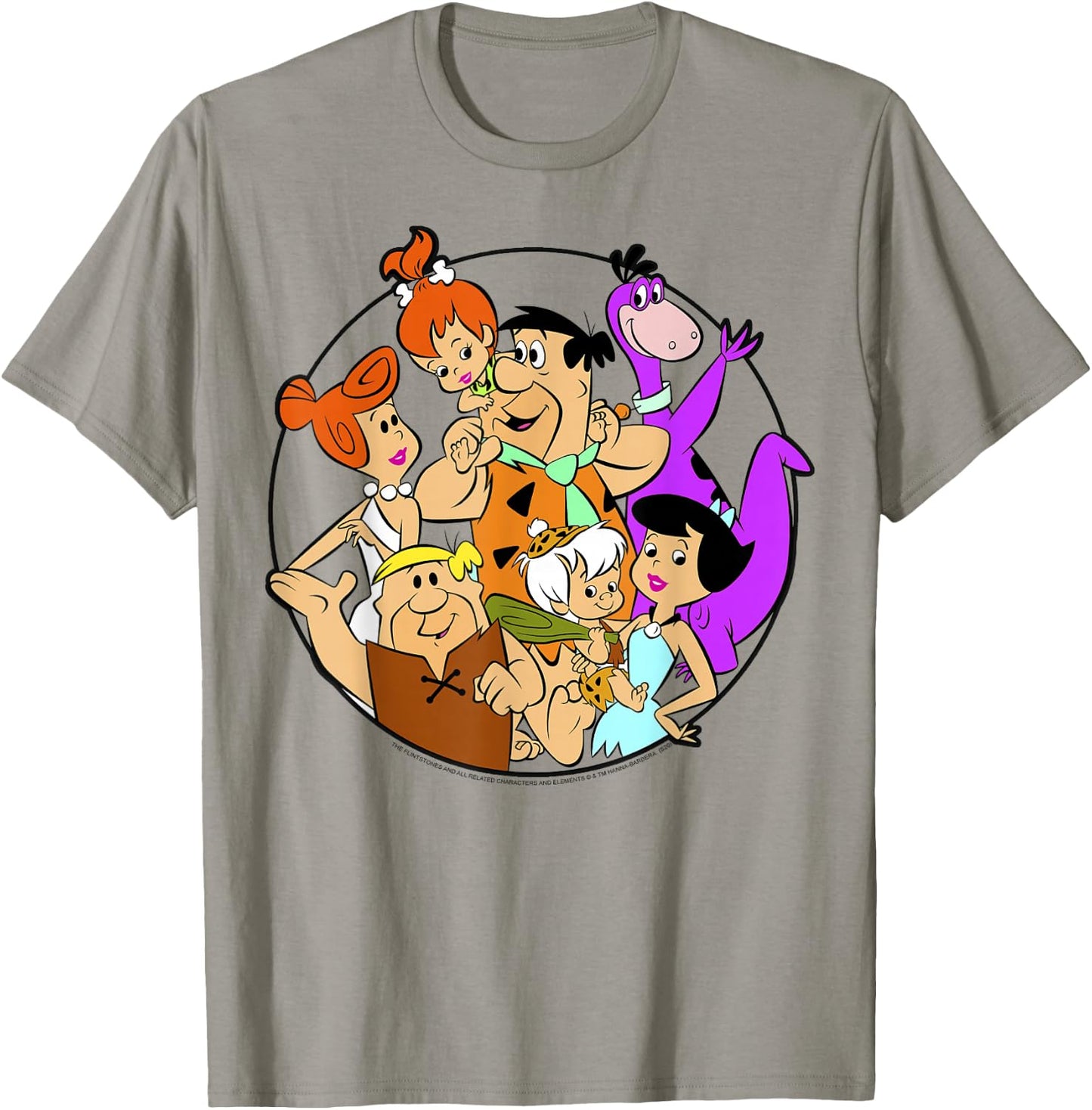 The Flintstones Group Shot Circle T-Shirt - T-Shirt | Sand