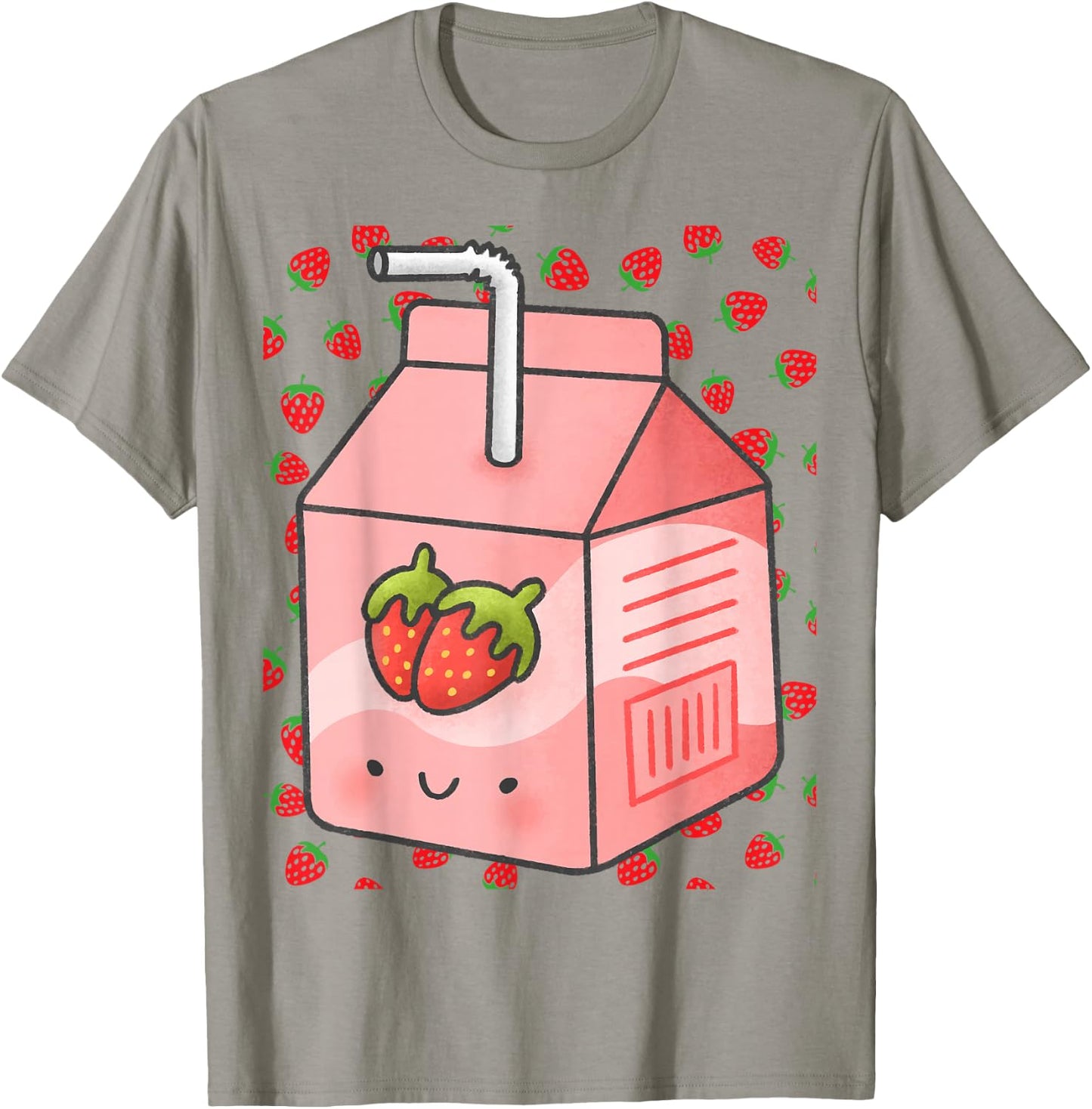 Japanese Pink Strawberry Milk Kawaii 90s Retro T-Shirt - T-Shirt | Sand