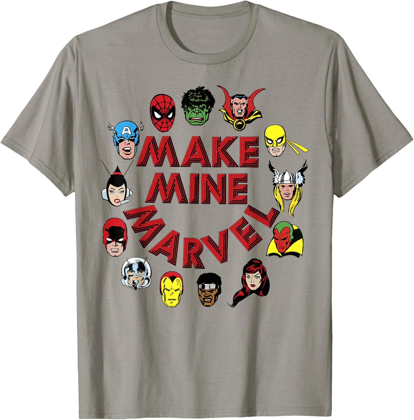 Marvel Make Mine Marvel Circle Of Heroes T-Shirt - T-Shirt | Sand