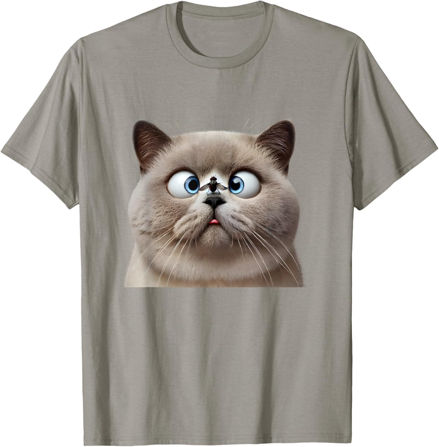 Funny Cross Eyed British Shorthair Cat Women Kids T-Shirt - T-Shirt | Sand