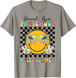 Goodbye Preschool Hello Summer Last Day Of School Boys Kids T-Shirt - T-Shirt | Sand