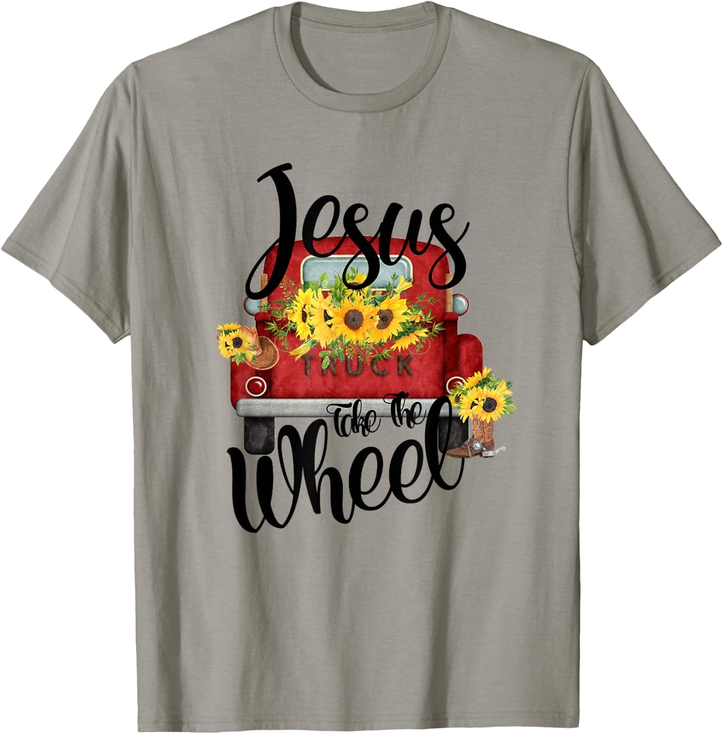 Jesus Take The Wheel T-Shirt - T-Shirt | Sand
