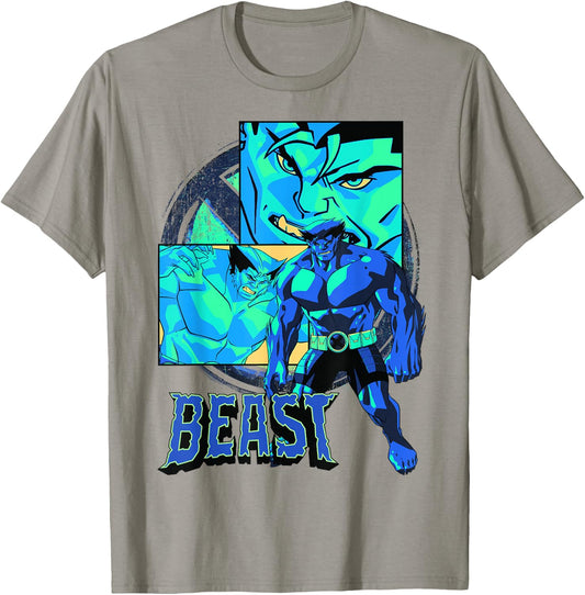 Marvel X-Men Beast Collage Panel Logo T-Shirt - T-Shirt | Sand