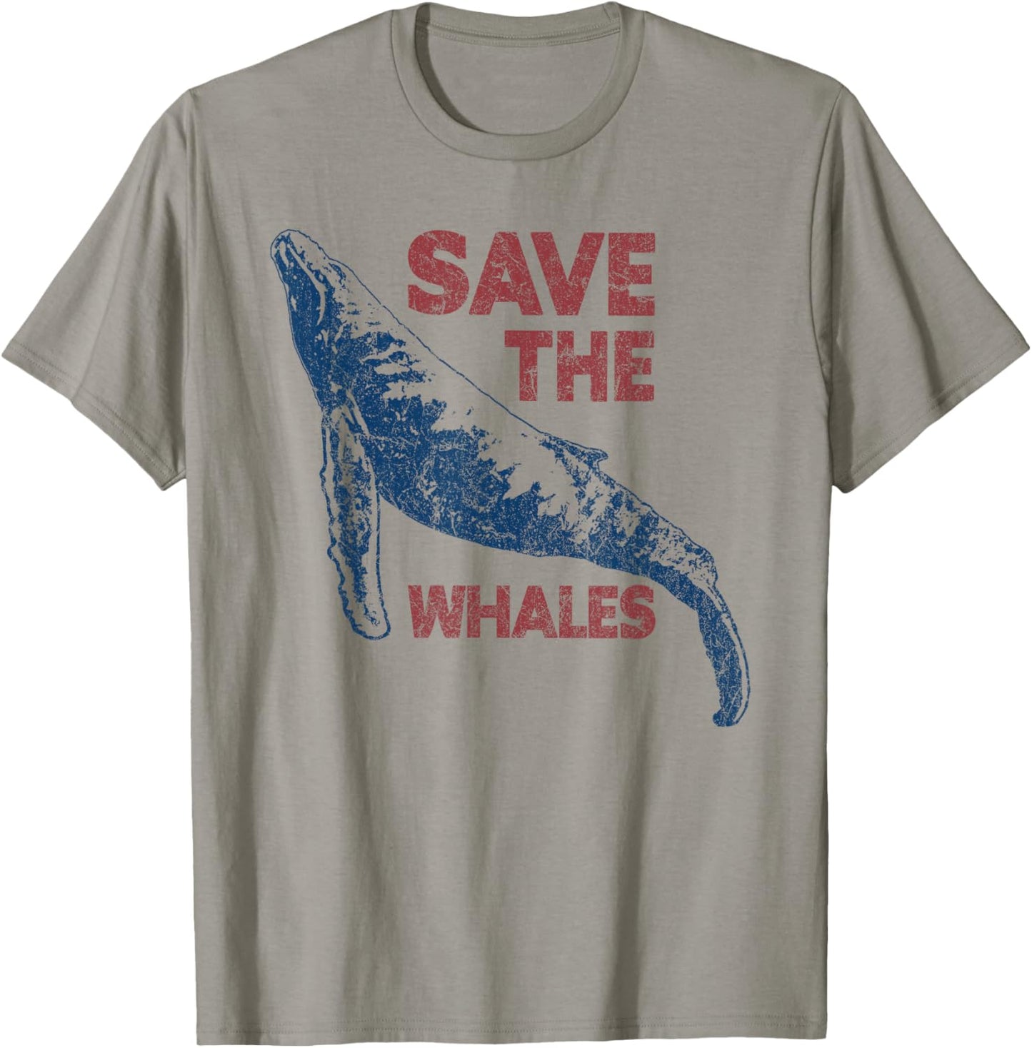 Save the Whales Retro 80s Vintage T-Shirt - T-Shirt | Sand