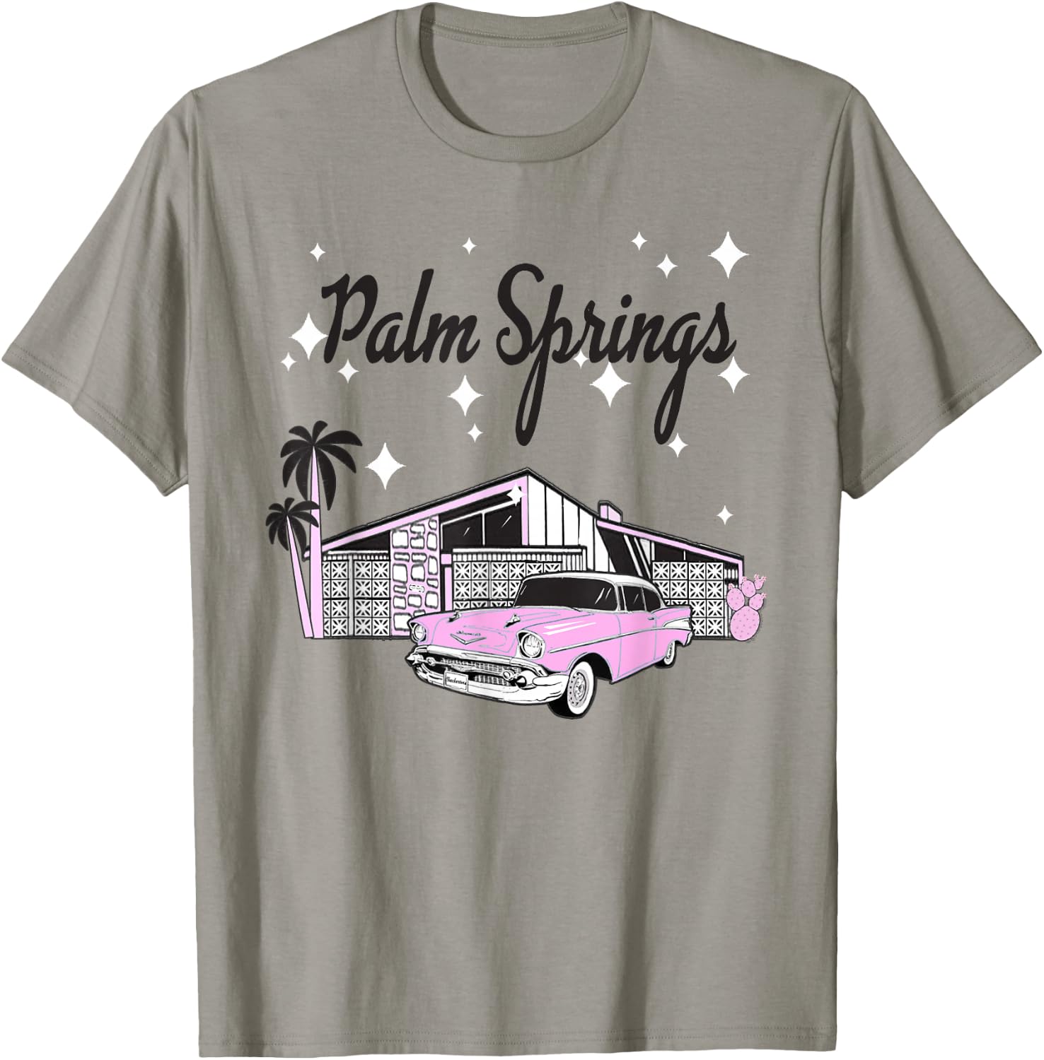 Vintage Mid Century Palm Springs California 1950s Atomic Age T-Shirt - T-Shirt | Sand