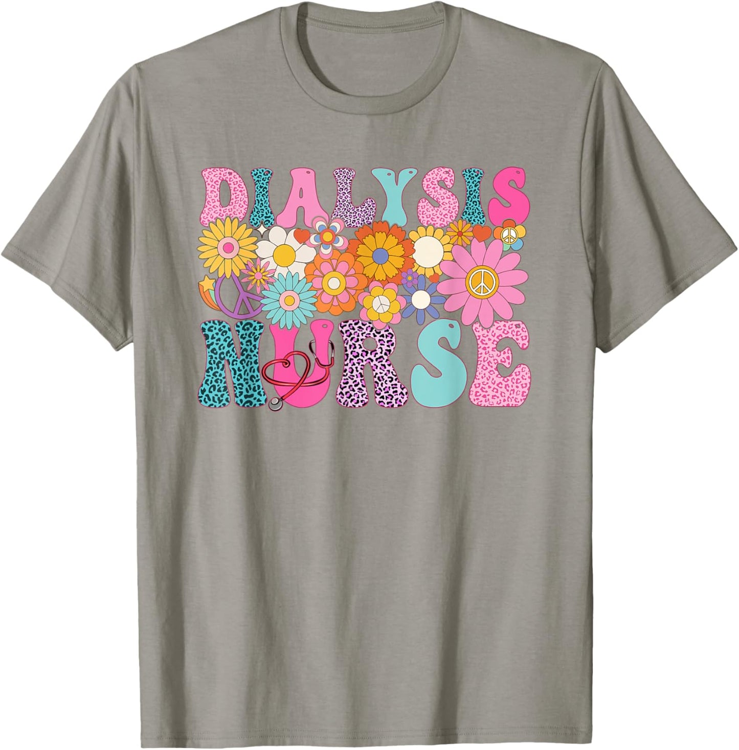 Dialysis Nurse Week Groovy Appreciation Day Work T-Shirt - T-Shirt | Sand
