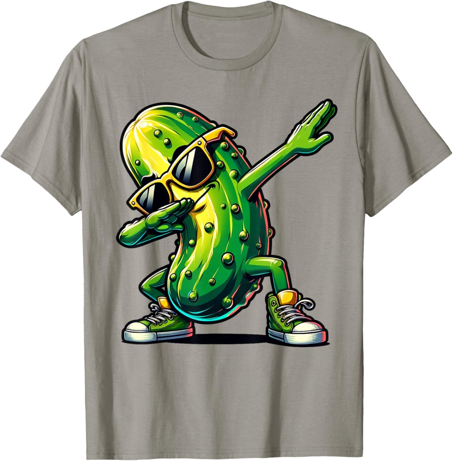Dabbing Pickle Dancing Cucumber Pickle Lover Dab T-Shirt - T-Shirt | Sand