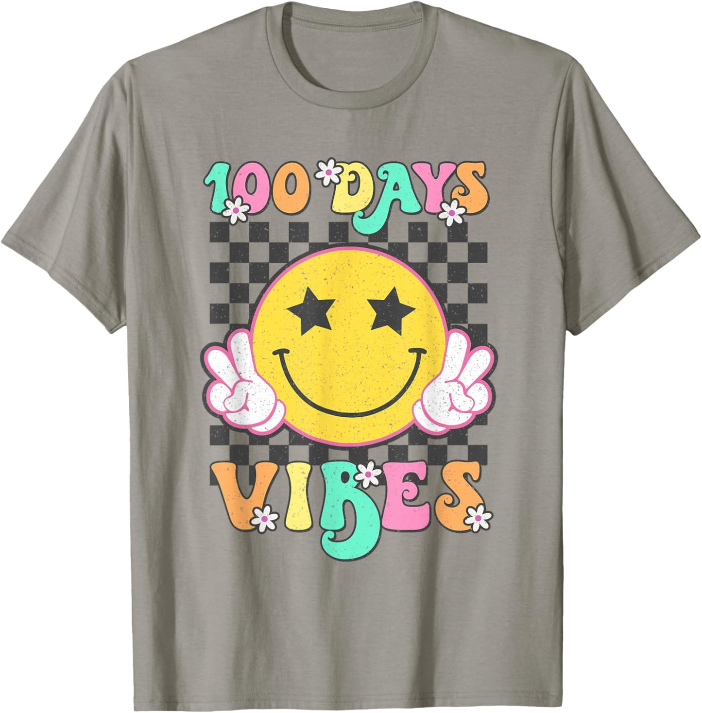 Cute 100 Days Vibes Smile Face 100 Days Of School Teens Girl T-Shirt - T-Shirt | Sand