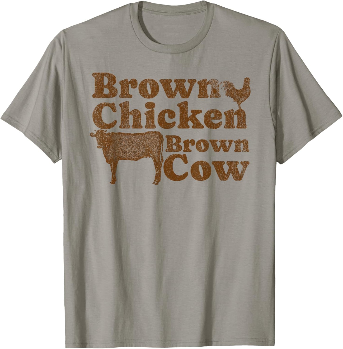 Brown Chicken Brown Cow 1970s Music Bow Chicka Wow Wow Joke T-Shirt - T-Shirt | Sand