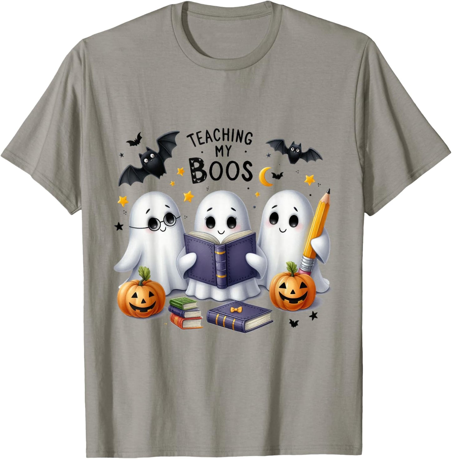 Teaching My Boos Halloween Ghost Party Costume Women Teacher T-Shirt - T-Shirt | Sand