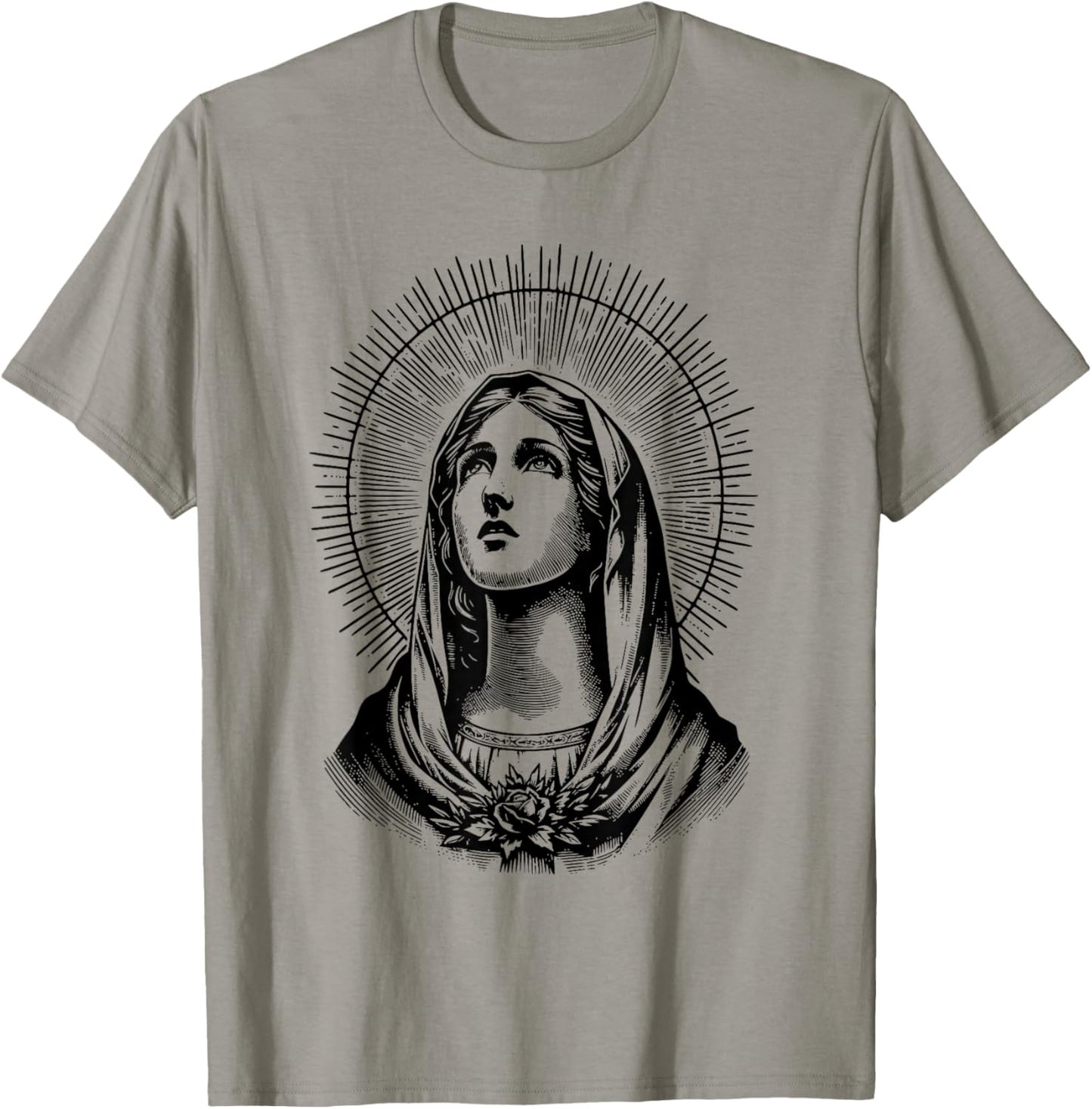 Tattoo Style Virgin Mary T-Shirt - T-Shirt | Sand