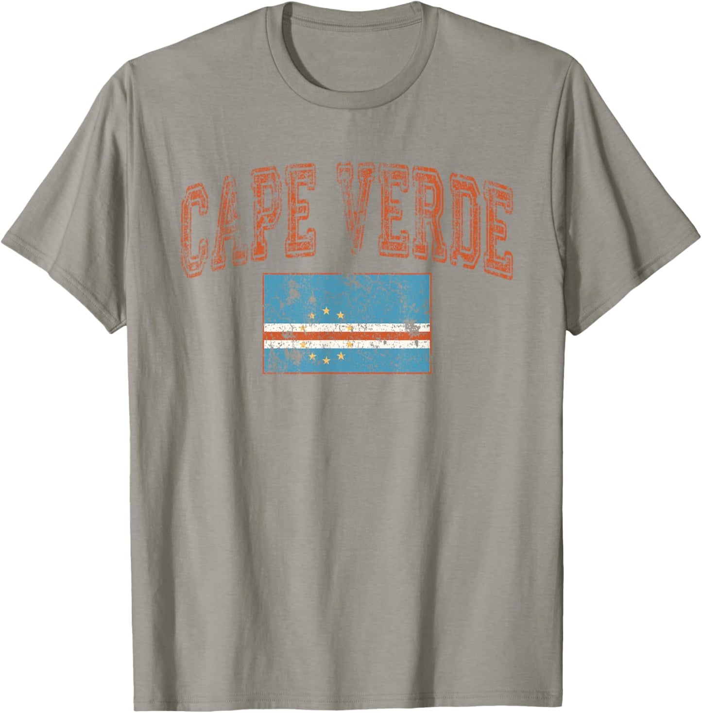 Vintage Retro Faded Cape Verde Flag Cabo Verde Pride T-Shirt - T-Shirt | Sand