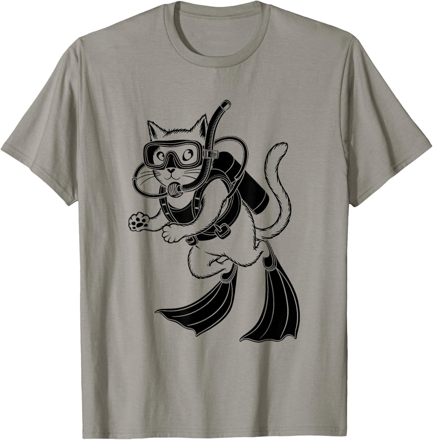 Cat Scuba Diver Under Water Diving Scuba Divers T-Shirt - T-Shirt | Sand