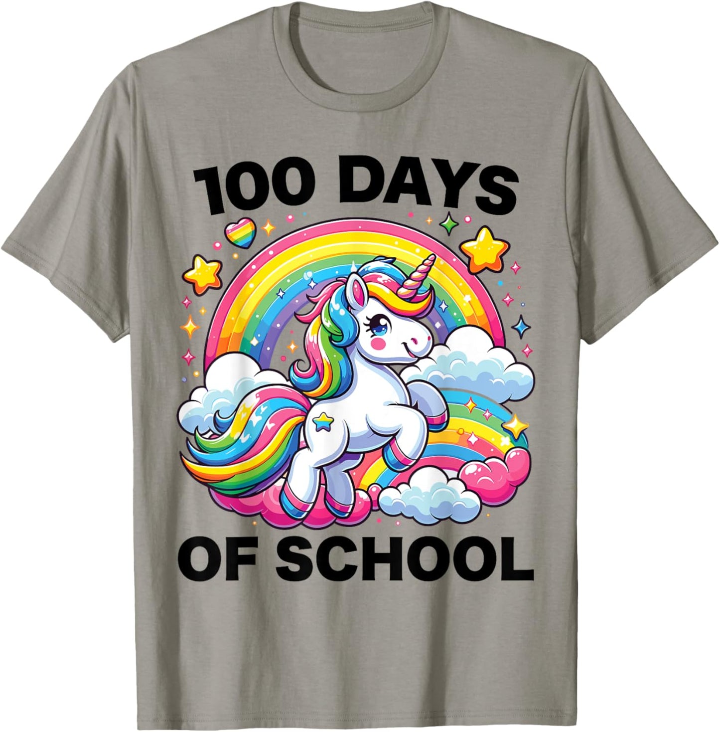 100 Days of School Unicorn Girls Teacher 100th Day of School T-Shirt - T-Shirt | Sand