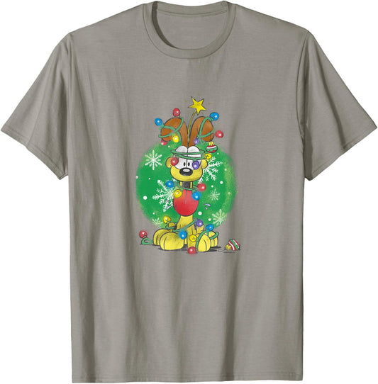 Garfield Odie Wrapped In Christmas Lights T-Shirt - T-Shirt | Sand