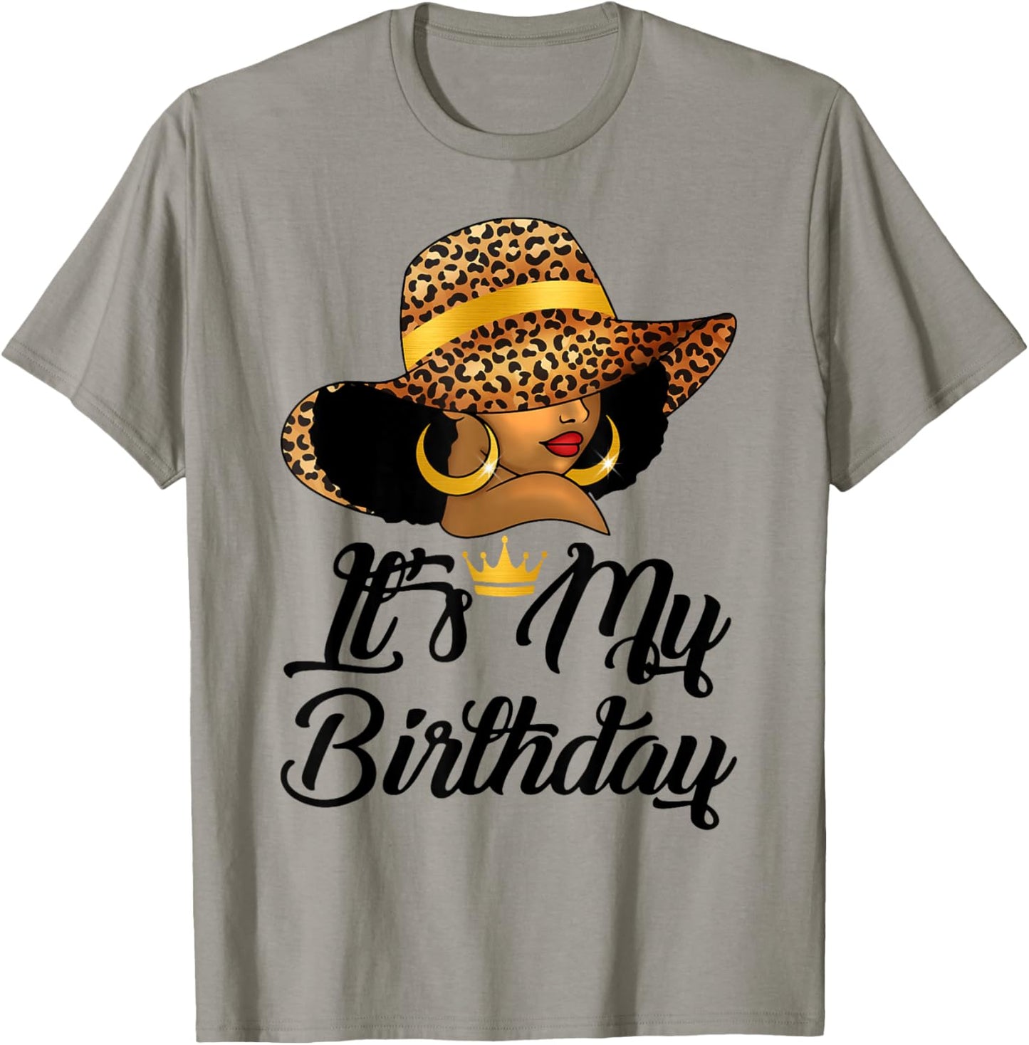 African American Woman Girl It's My Birthday Black Queen T-Shirt - T-Shirt | Sand