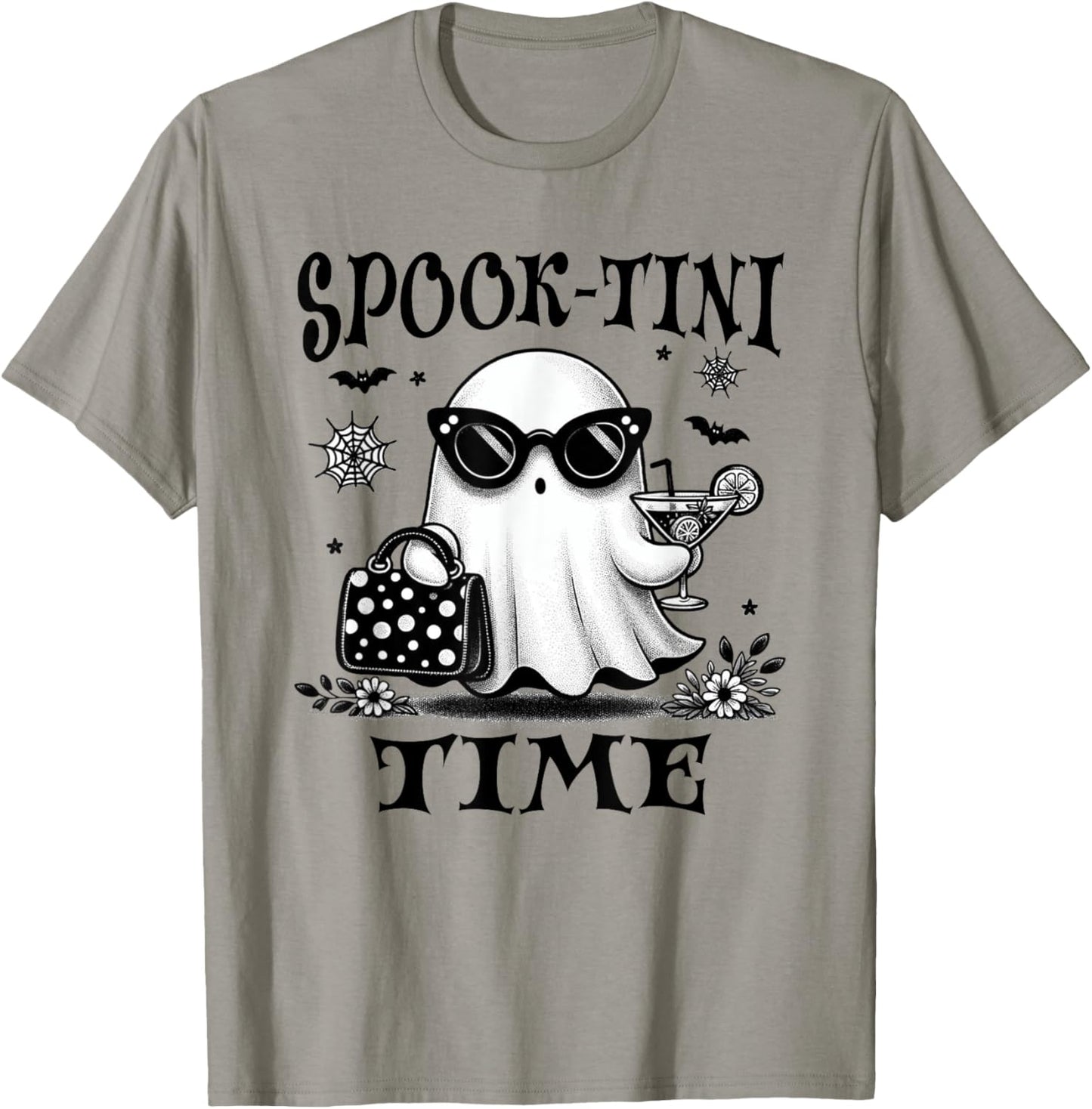 Martini Halloween, Cute Ghost Martini, Spook-tini Time, Fall T-Shirt - T-Shirt | Sand