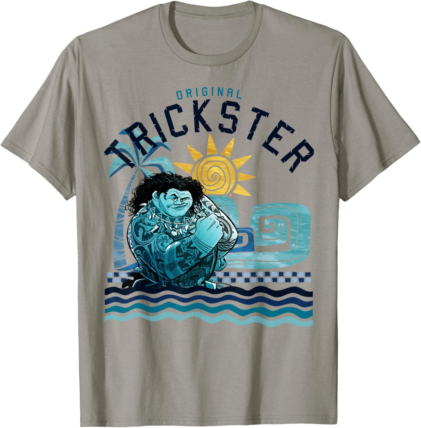 Disney Moana Maui Original Trickster Blue Gradient Portrait Small T-Shirt - T-Shirt | Sand