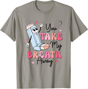 Retro Valentine's Day You Take My Breath Away NICU PICU T-Shirt - T-Shirt | Sand