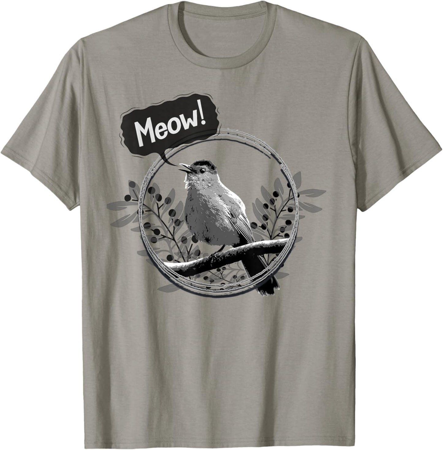 Funny Gray Catbird Meow Bird Birdwatching T-Shirt - T-Shirt | Sand