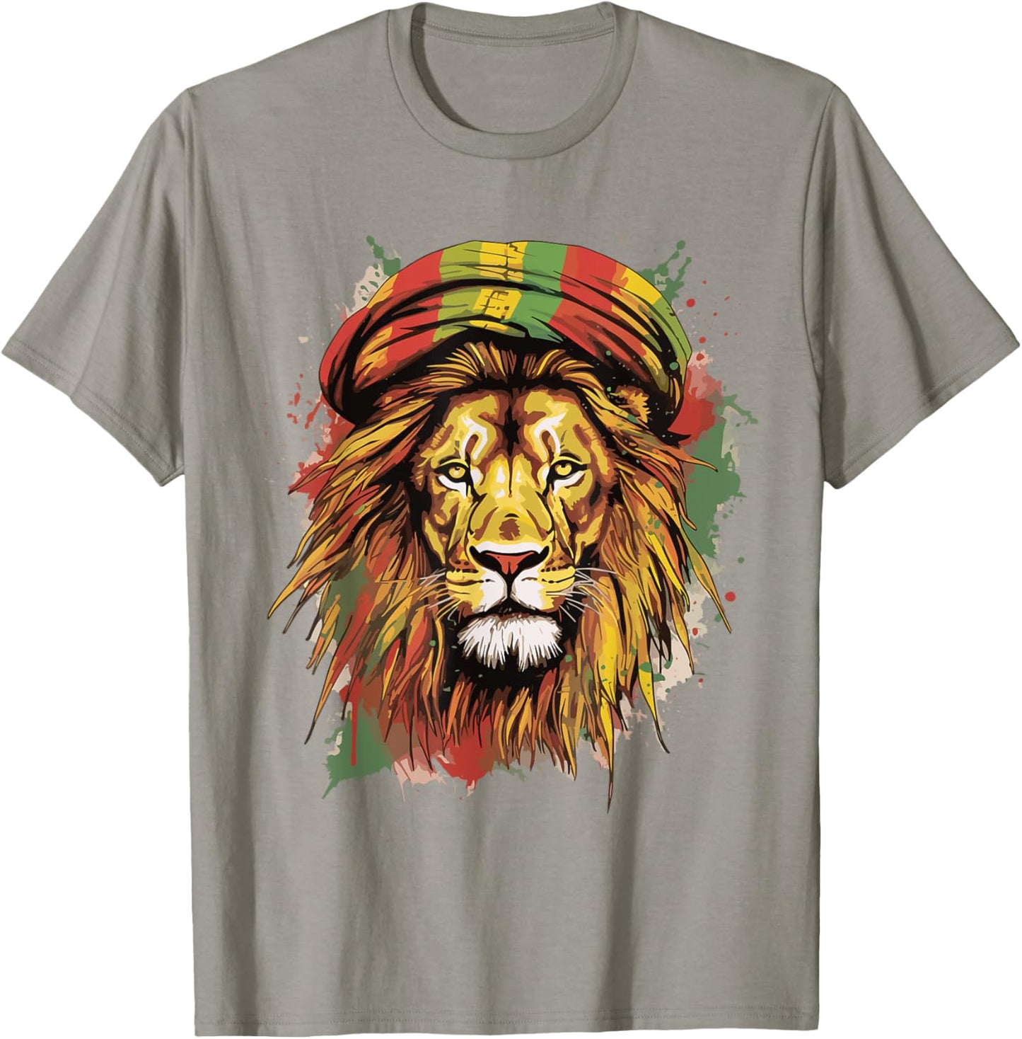 Jamaican Lion Jamaican Rasta Flag Lion Of Judah Reggae Music T-Shirt - T-Shirt | Sand