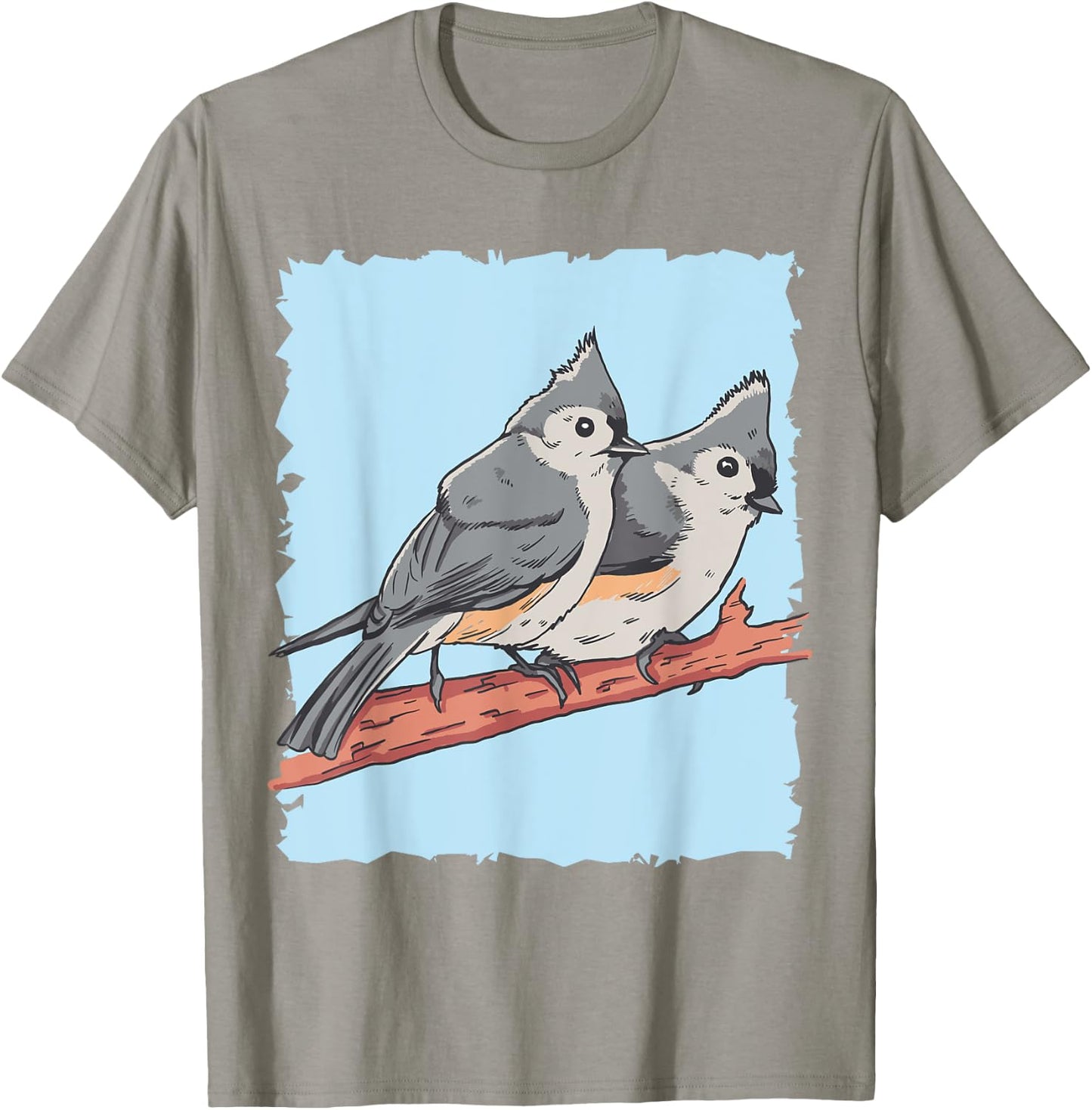 Cute Tufted Titmice Gift Titmouse Lovers T-Shirt - T-Shirt | Sand