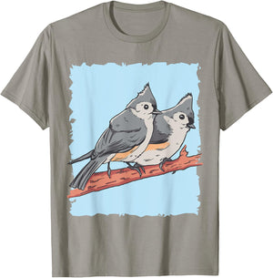 Cute Tufted Titmice Gift Titmouse Lovers T-Shirt - T-Shirt | Sand