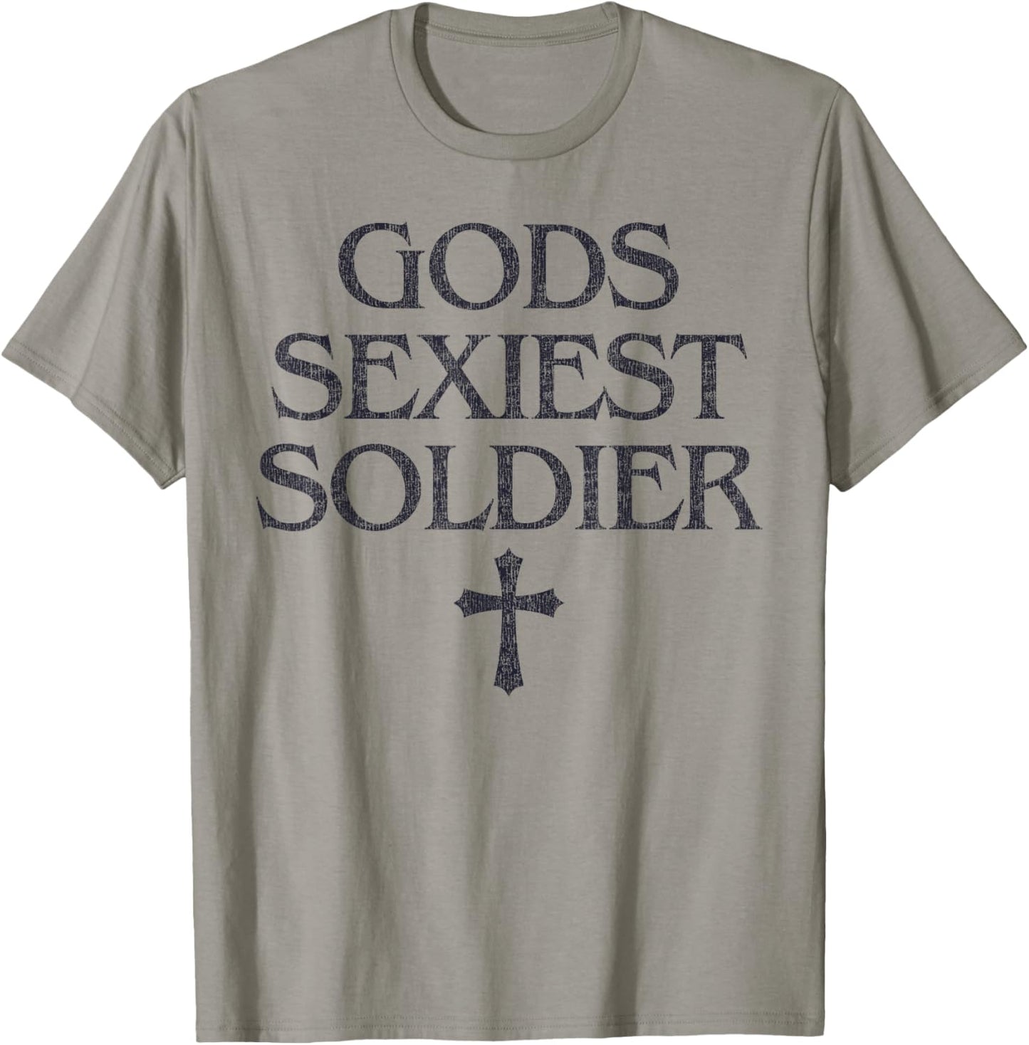 Gods Sexiest Soldier Cross Christian Faith T-Shirt - T-Shirt | Sand