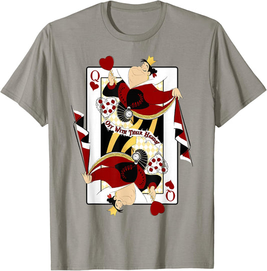 Disney Alice in Wonderland Queen of Hearts Playing Card Small T-Shirt - T-Shirt | Sand